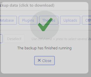 backup status finished