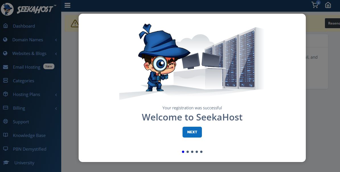 seekahost dashboard