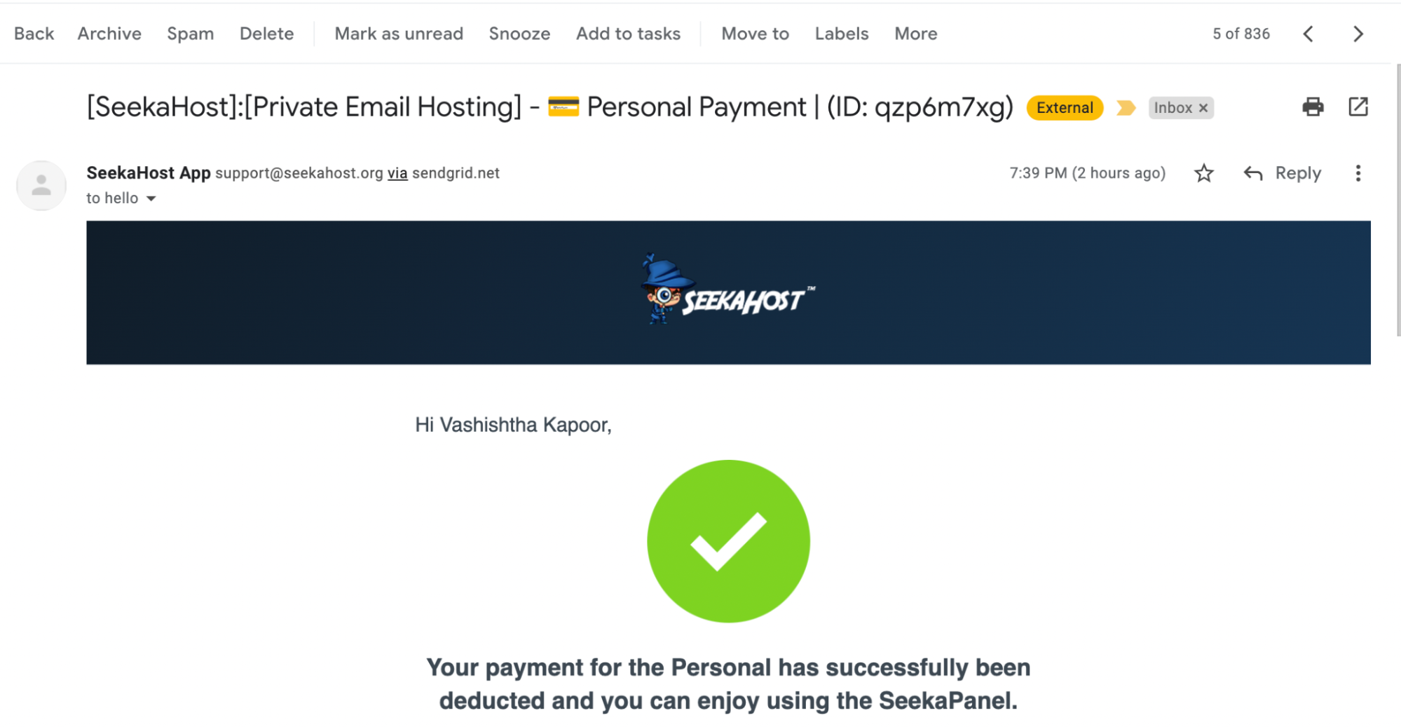 seekahost payment success