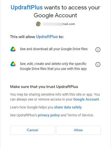 updraft access google account