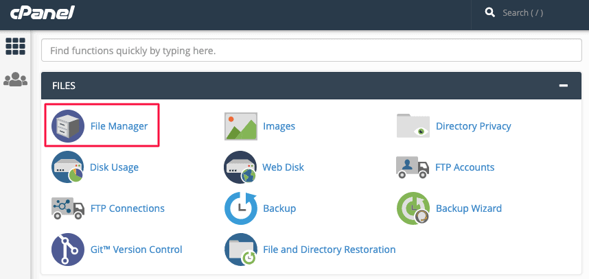 cpanel file manager