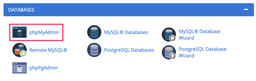 phpmyadmin cpanel